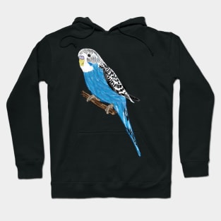 Nice Artwork showing a Blue Budgie III Hoodie